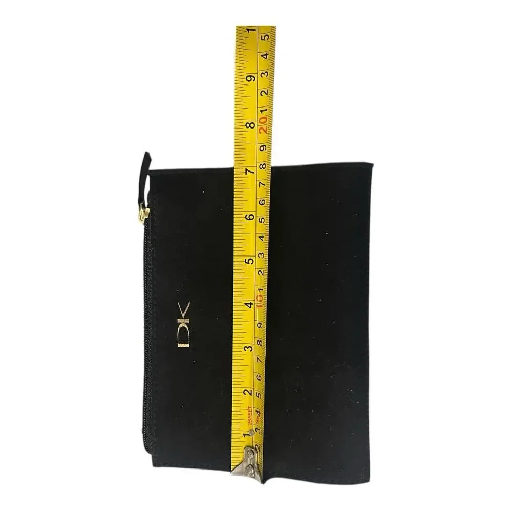 Donna Karan Cosmetics DK Small Folding Pouch Clutch Faux Suede Vegan 5